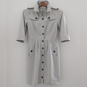 BURBERRY Vintage Women's Short Sleeve Trench Coat Dress Size 6 Classic Khaki